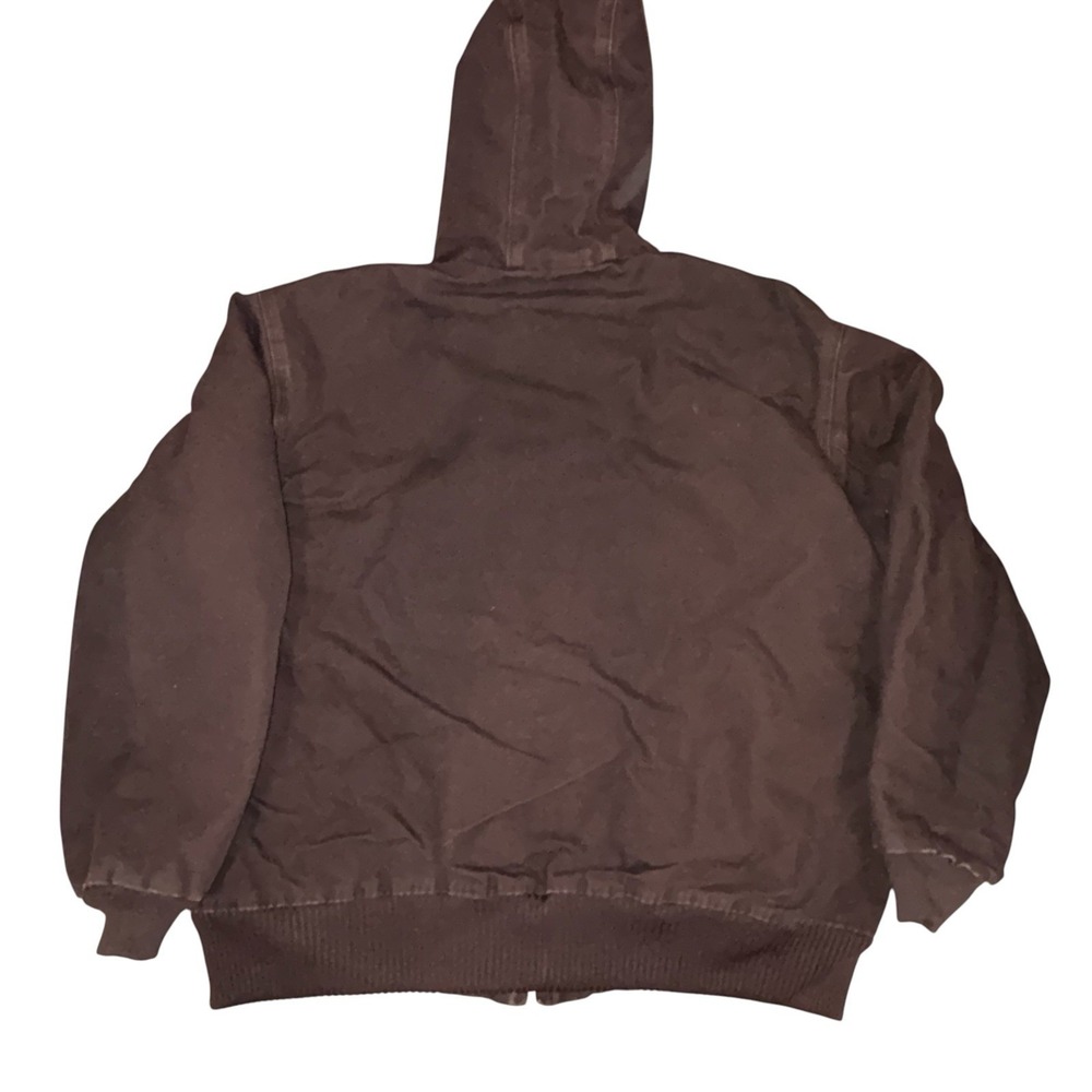 Carhartt Mens XL Hooded Work Jacket Brown With Black Quilted Inside - Picture 6 of 12